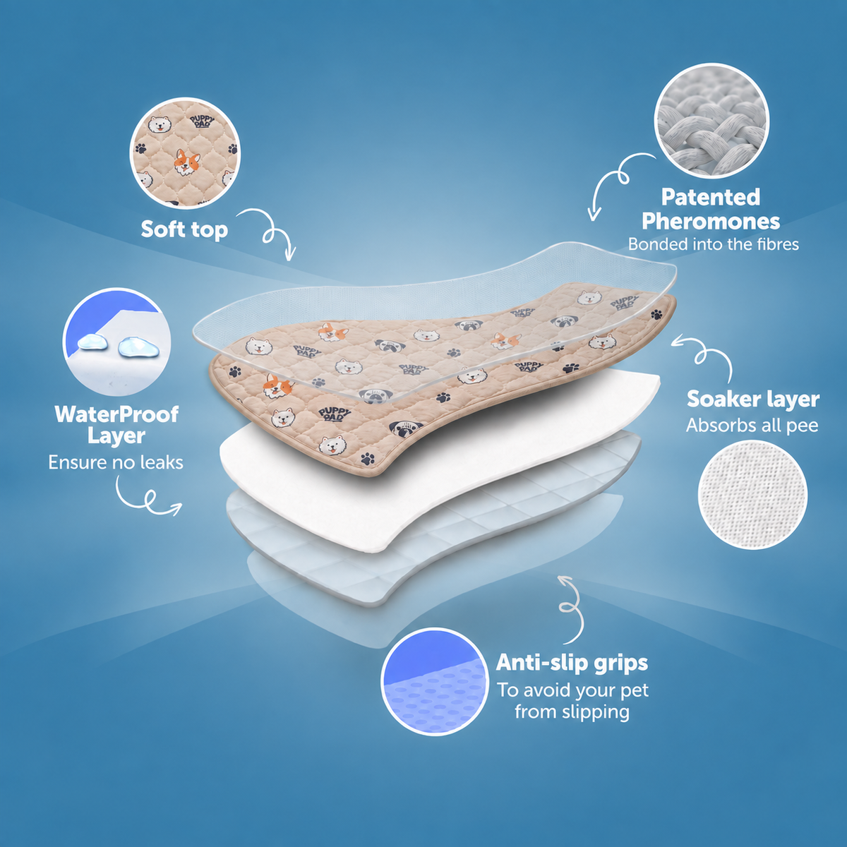 Reusable Pet Training Pads | Washable Dog Pee Mat