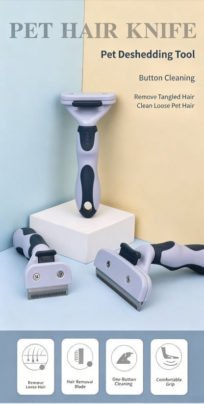 Pet Deshedding Tool for Dogs & Cats, Professional Pet Grooming Brush Removes Loose Undercoat Hair