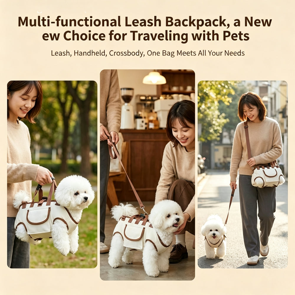 Multi‑Way Pet Carrier Backpack for Small Dogs, Breathable Portable Travel Bag, Wearable as Backpack, Crossbody Sling or Hand‑held Tote