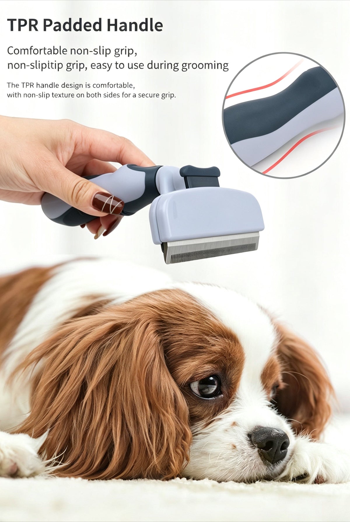 Pet Deshedding Tool for Dogs & Cats, Professional Pet Grooming Brush Removes Loose Undercoat Hair