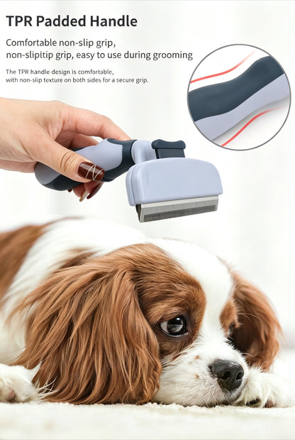 Pet Deshedding Tool for Dogs & Cats, Professional Pet Grooming Brush Removes Loose Undercoat Hair
