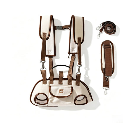 Multi‑Way Pet Carrier Backpack for Small Dogs, Breathable Portable Travel Bag, Wearable as Backpack, Crossbody Sling or Hand‑held Tote